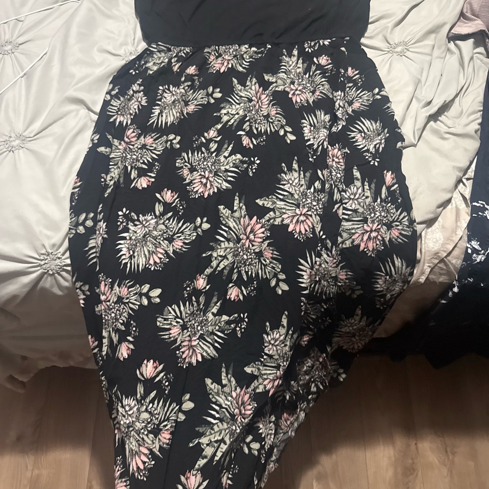 Floral Black maxi dress